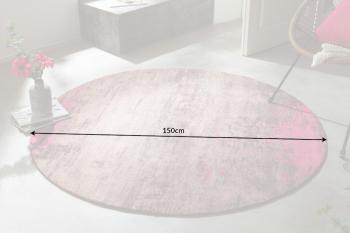 rond vloerkleed roze beige 150 cm