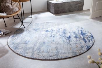 rond vloerkleed blauw beige 150 cm