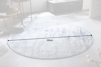 rond vloerkleed blauw beige 150 cm