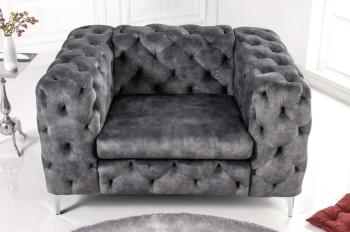 Fauteuil modern barock grijs