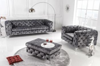 Fauteuil modern barock grijs