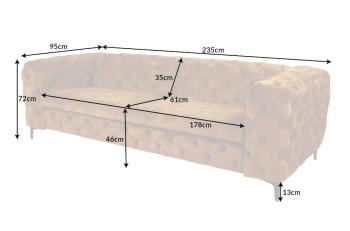 Bankstel modern barok goudgeel 240 cm