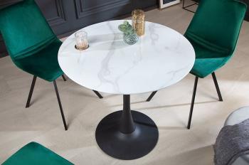 Ronde tafel marmerlook wit 80 cm - sfeerbeeld