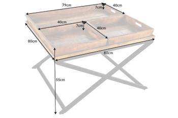 salontafel mango metaal 80 cm