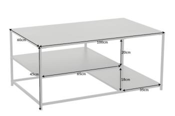 zwarte metalen salontafel 100 cm