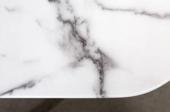 Hoge salontafel wit marmerlook 110 cm