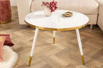 salontafel marmerlook wit goud 60 cm