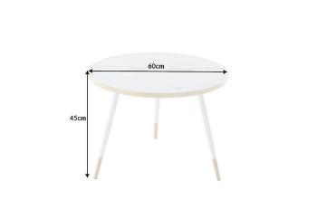 salontafel marmerlook wit goud 60 cm