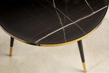salontafel marmerlook zwart goud 60 cm