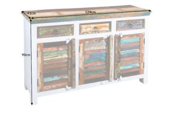 dressoir wit mango bonte kleuren 124 cm