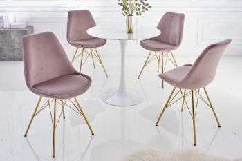 stoel roze met gouden poten