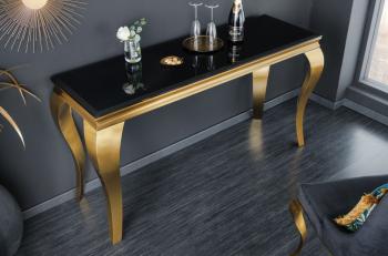 Sidetable barok goud zwart glas