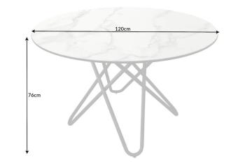 ronde tafel keramiek wit 120 cm