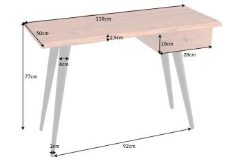 laptop bureau massief hout 110 cm