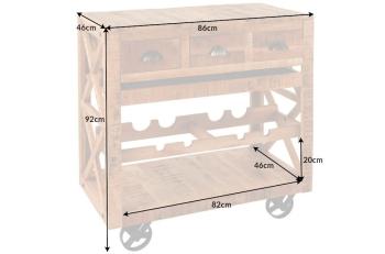 Barmeubel trolleywagen mangohout