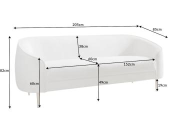 Diva 3-zits loungebank wit bouclé 205 cm