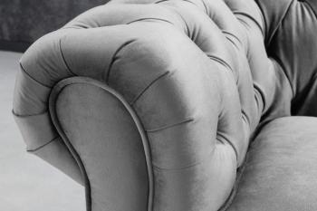 chesterfield bankstel fluweel grijs