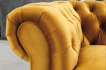chesterfield 3-zitsbank fluweel geel