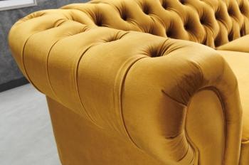 chesterfield 3-zitsbank fluweel geel