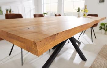 boomstam tafel eiken 240 cm 50mm voorzijde