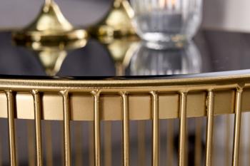 variation design bijzettafel goud zwart glas