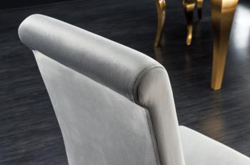 barok stoel grijs fluweel