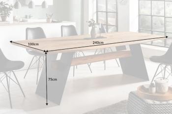 Afmetingen design eetkamertafel eiken 240 cm