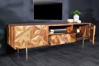 tv meubel 3D sheesham hout 160 cm