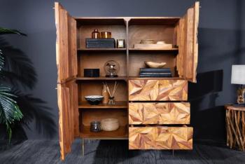 Highboard kast sheesham goud