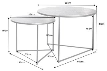 set salontafels crocodile zilver