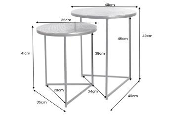 salontafel set crocodile zilver