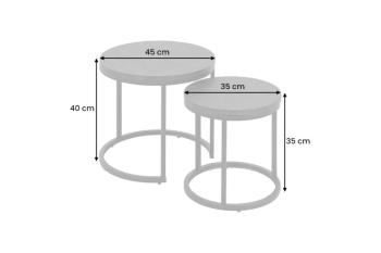 Salontafel set marmerlook zwart