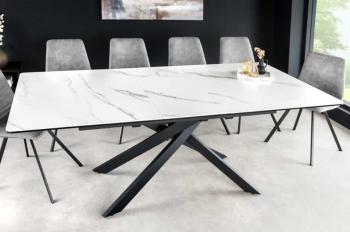 uitschuifbare tafel keramiek wit 160-200 cm