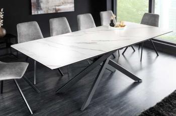 uitschuifbare tafel keramiek wit 160-200 cm