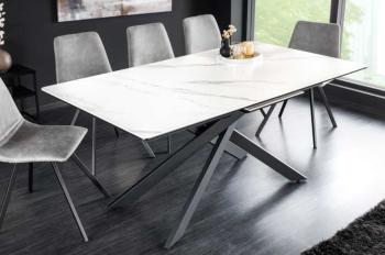 uitschuifbare tafel keramiek wit 160-200 cm