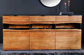 Dressoir Acaciahout boomstamranden 180 cm met verlichting