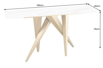 sidetable Art Design wit keramiek champagne goud 140 cm