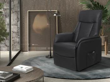 Relaxfauteuil zwart met sta op functie