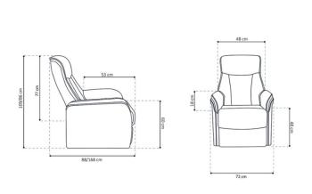 Relaxfauteuil grijs met sta op functie