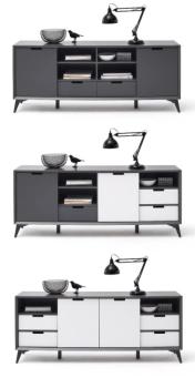 Sideboard grijs en wit 180 cm