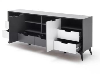 Sideboard grijs en wit 180 cm