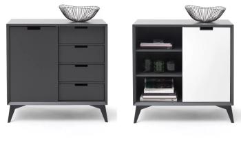 Sideboard grijs en wit 93 cm