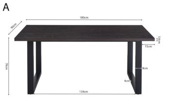 eettafel 180 cm donkerbruin