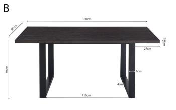 eettafel 180 cm donkerbruin