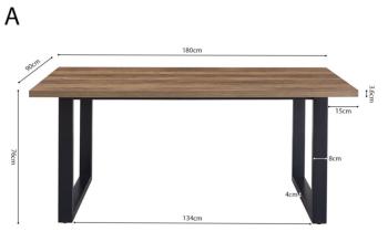 eettafel 180 cm mango kleur