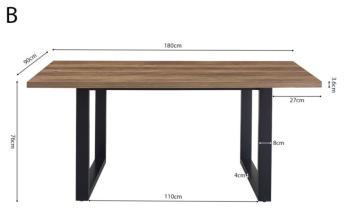 eettafel 180 cm mango kleur