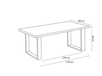eettafel mangohout zwart 180 cm