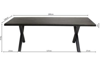 Elena tafel mangohout zwart 200 cm