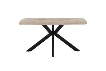 ovale eetkamertafel beige keramiek glanzend 160 cm