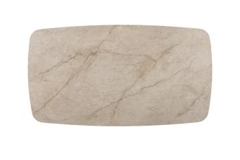 ovale eetkamertafel beige keramiek glanzend 160 cm